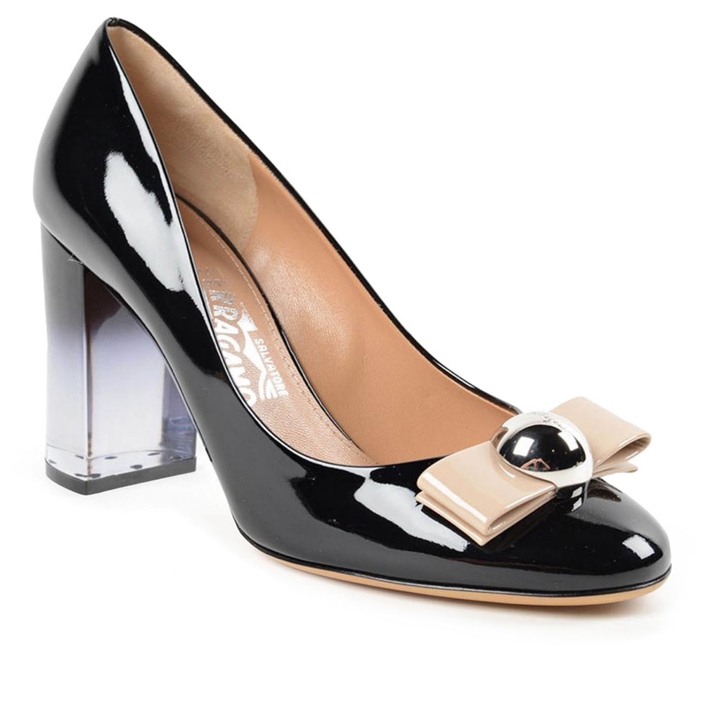 SALVATORE FERRAGAMO Fiammetta patent leather pumps